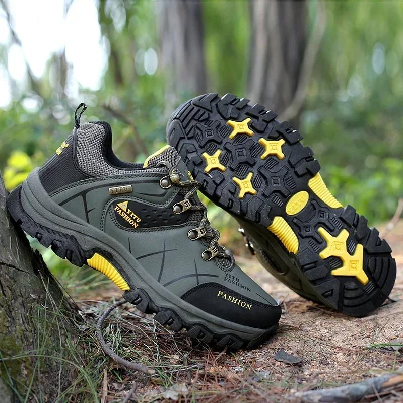 Winter Snow Shoe for Man Waterproof Platform Green Ankle Boots Leather Sneakers Fashion Men's Boots Hiking Men's Shoes male