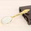5X Magnifying Glass Handheld Delicate Pattern Handle Glass Lens 12.5*4.7*1cm Retro European Loupe Magnifier Portable Pocket Tool