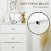 Tall Chest of Drawers, 4-Drawer Dresser for Bedroom, Modern Storage Cabinets with Hairpin Legs, White