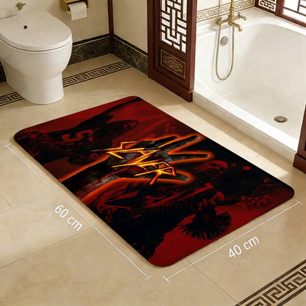 Heavy Metal S-Slayer Rock Band Room Mats Retro Multiple Choice Living Room Kitchen Rug Non-Slip Welcome Rug