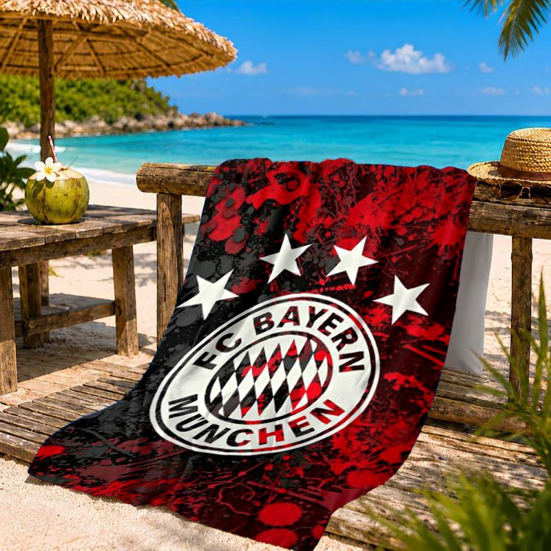 München Fußballverein Bedrucktes Mikrofaser-Strandtuch, Weich und Saugfähig, Schnelltrocknend, Ideal für Sommerreisen, Strand-Essential, Schwimmbad