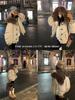 Women's Winter Cotton Jacket with Large Raccoon Fur Collar and Horn Buttons