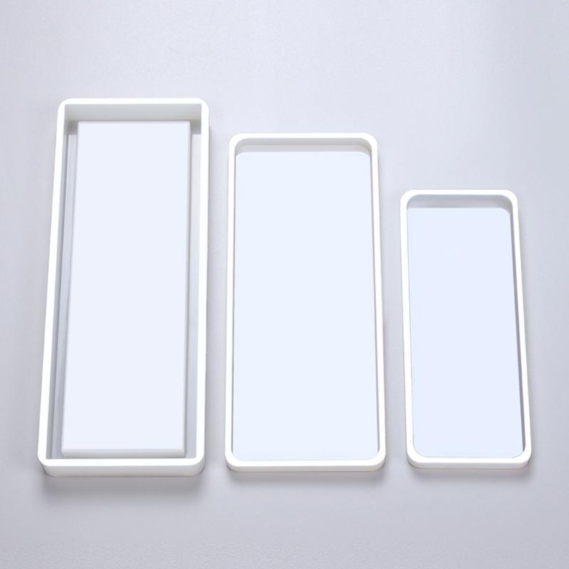 Diy Crystal Epoxy Hole Shelf Mould Mirror Desktop Screen Partition Bracket Mold for Item Cosmetic Jewelry Storage