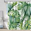 Shower Curtain Waterproof And Mildew-Proof 3D Digital Printing Plant Printing Shower Bath Bathroom Partition Curtain Free Punching