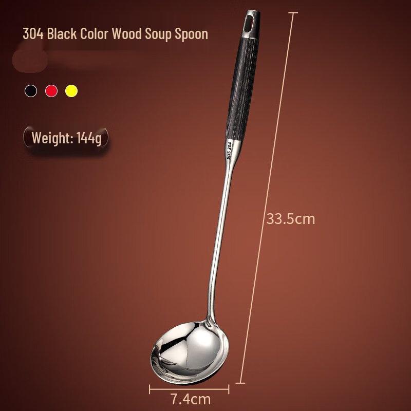 

Bangdaifu 304 Stainless Steel Kitchen Utensils with Black Wood Handle