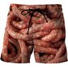 Summer 3D Food Graphic Print Shorts Fashionable Casual Beach Men's Shorts