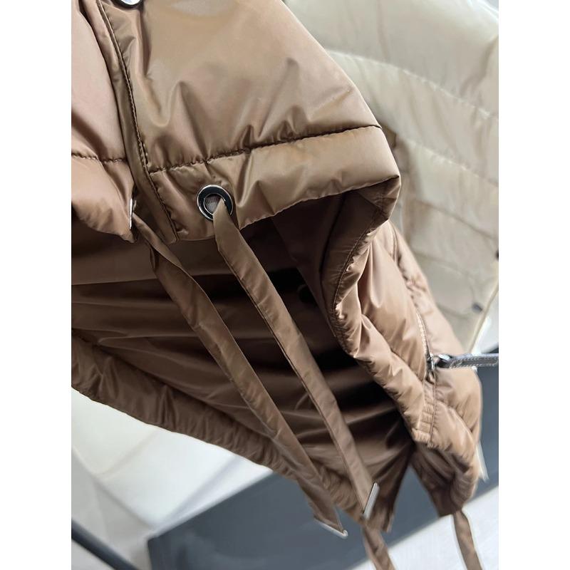 Schinteon Women Down Irregular Vest with Hood Sleeveless Jacket Solid Fashionable Autumn Winter