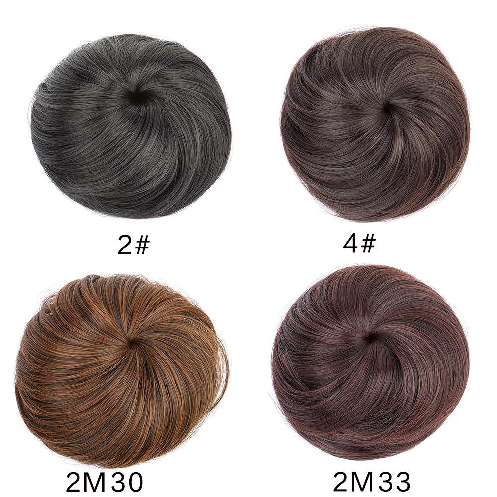 Korean Style Straight Half Bun Wig Cap with Elastic Drawstring