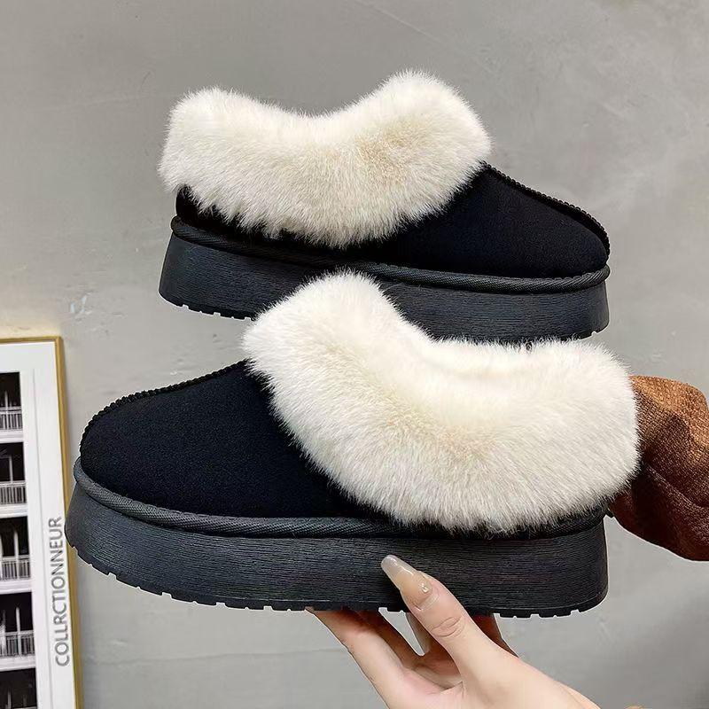 

Women s Winter New Suede Super Girls Cotton Shoes Casual Short Plush Warm One-foot Light Walking Snow Boots 36-40 Sizes 42