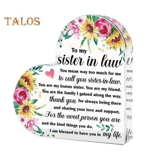 Clear Acrylic Heart Ornament Heart Shaped Acrylic Block Freestanding Transparent Desktop Heart Decoration Keepsake Gift for Mom Sisters Loved Ones