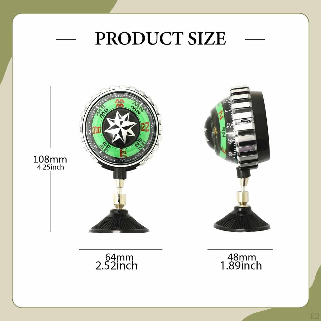 Automotive Dashboard Compass Portable for Vehicles Boats Trucks Car Accessories Travel Navigation