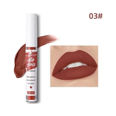 Nude Matte Lip Gloss Dlouhotrvající sametová rtěnka Vodotěsná Odolná proti vyblednutí Nepřilnavý pohár Dámská kosmetika na líčení 12, 03 03, 1 kus