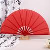 Chinese Martial Arts Kung Fu Fan Tai Chi Dance Fan Plastic Stage Performance Folding Fan Solid Color Fan Photo Prop
