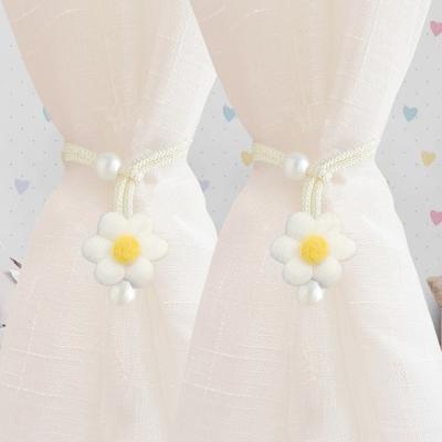 2PCS Sweet Heart-shaped Curtain Tiebacks Romantic with Beads Curtain Tie Mosquito Net Tie Mosquito Nets
