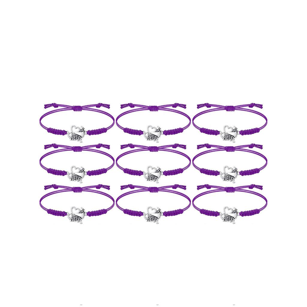 Horn team bracelet set hand woven wax rope love cheer pendant adjustable cheerleader set bracelet