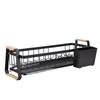 Dish Rack and Drain Board Kitchen Plate Cup Dish Drying Rack Tray Cutlery Dish Drainer with Wood Handle