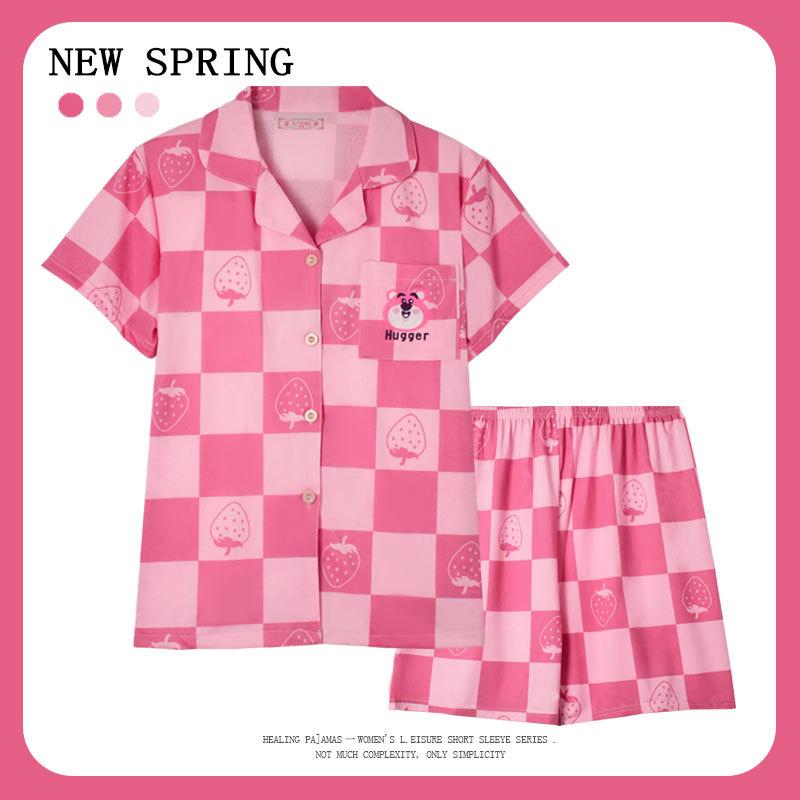"Crayon Shin-chan" Large Size Women's Pajamas Women's Summer Short Sleeve Japanese Student Cartoon Cute Loungewear Set