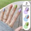 3Pcs Nail Polish Glue Set, Solid Color Glue Glitter Sequins Phototherapy Nail Polish Glue