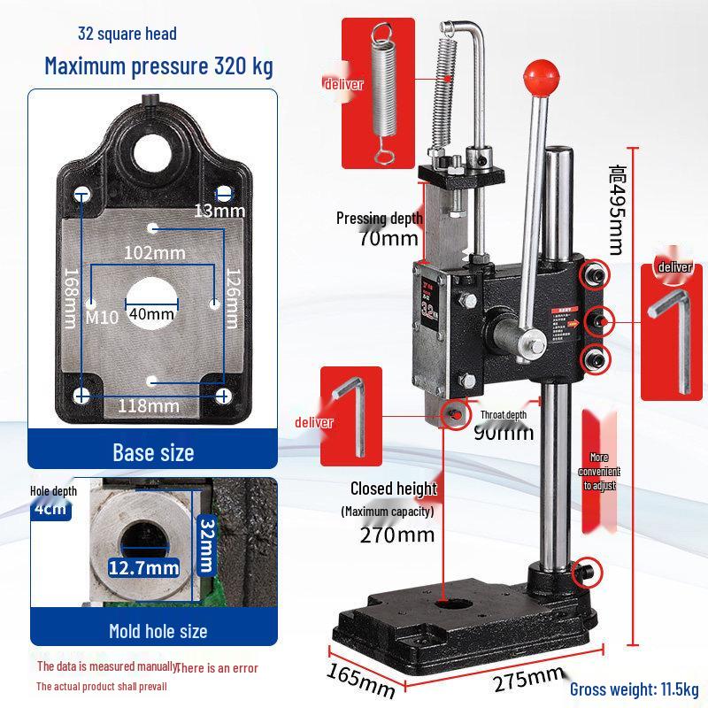 Aokewen Manual Stamping Press with Hollow Square Head