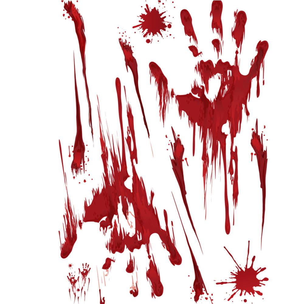 1sheet Halloween Decorations Window Stickers Terror Bloody Handprint Footprint  Halloween Party Wall Decal Stickers Props