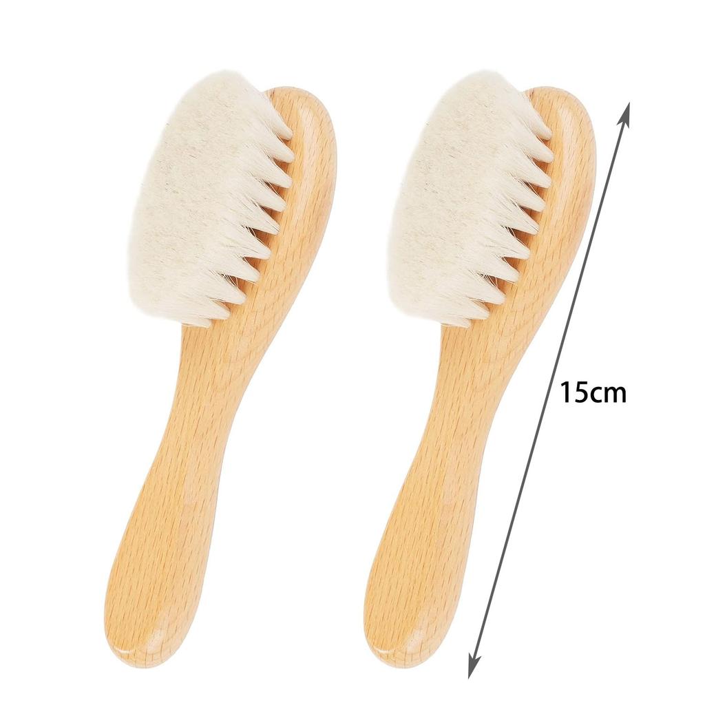 1/2Pcs Wool Comb Set for Babies, Wool Hair Comb for Washing Hair, Soft Fur Brush for Scalp Massage, Baby Fetal Hair Brush