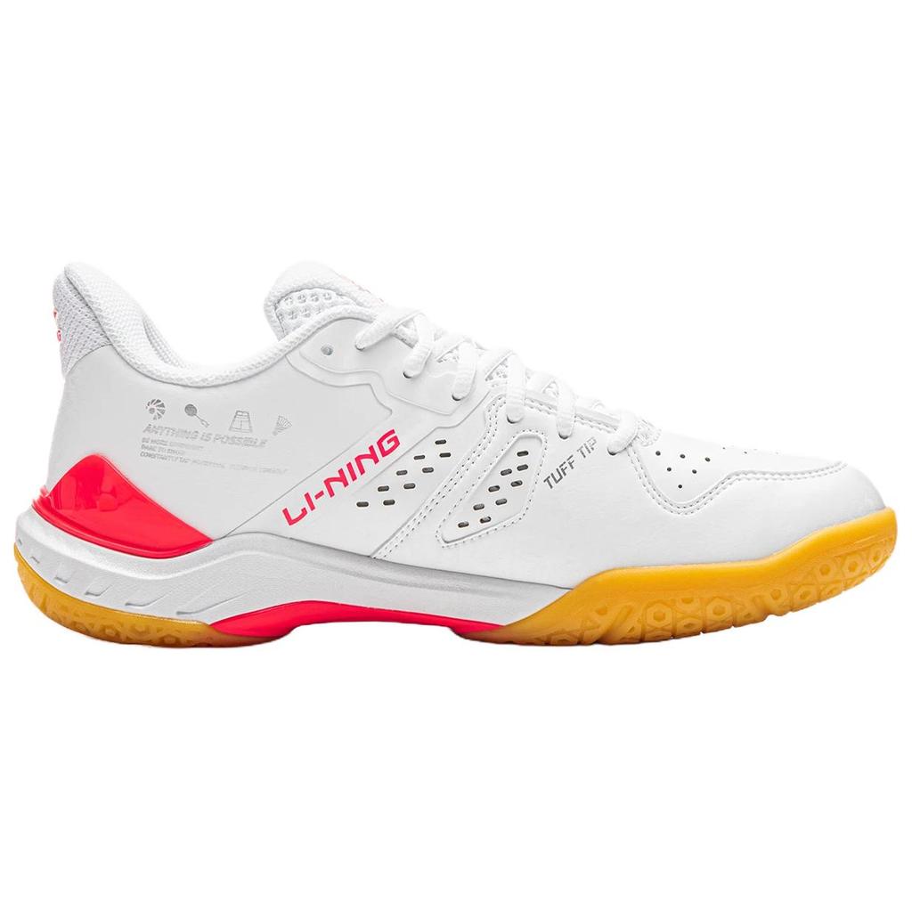 Li Ning Cloud Thunder NEW Synthetic Leather Breathable Rebound Low Top Badminton Shoes Unisex White Crystal Red AYZU017-7