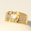 Schmuck Vergoldeter Ring Simulation 3Aaa Quadratischer Diamantring Mode Großer Herrenring, Ehering