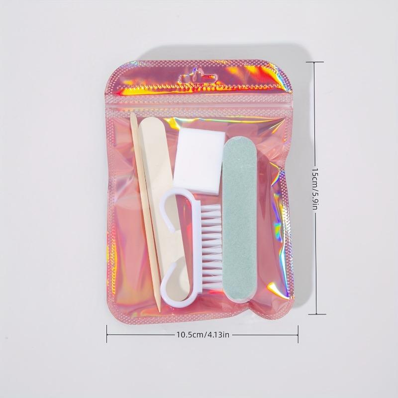 Manicure Set, Double-Sided Nail File, Wooden Cuticle Pusher, Nail Cleaning Tools, Manicure Sticks, Manicure Brush