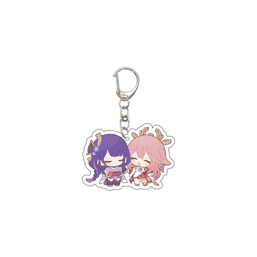 55MM Anime Genshin Impact Keychain Beelzebul Key Chain Acrylic Model Plate Christmas Gifts