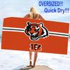 Cincinnati Bengals Logo Print Beach Towel, Large Soft Quick Dry Towel for Beach Camping Swimming