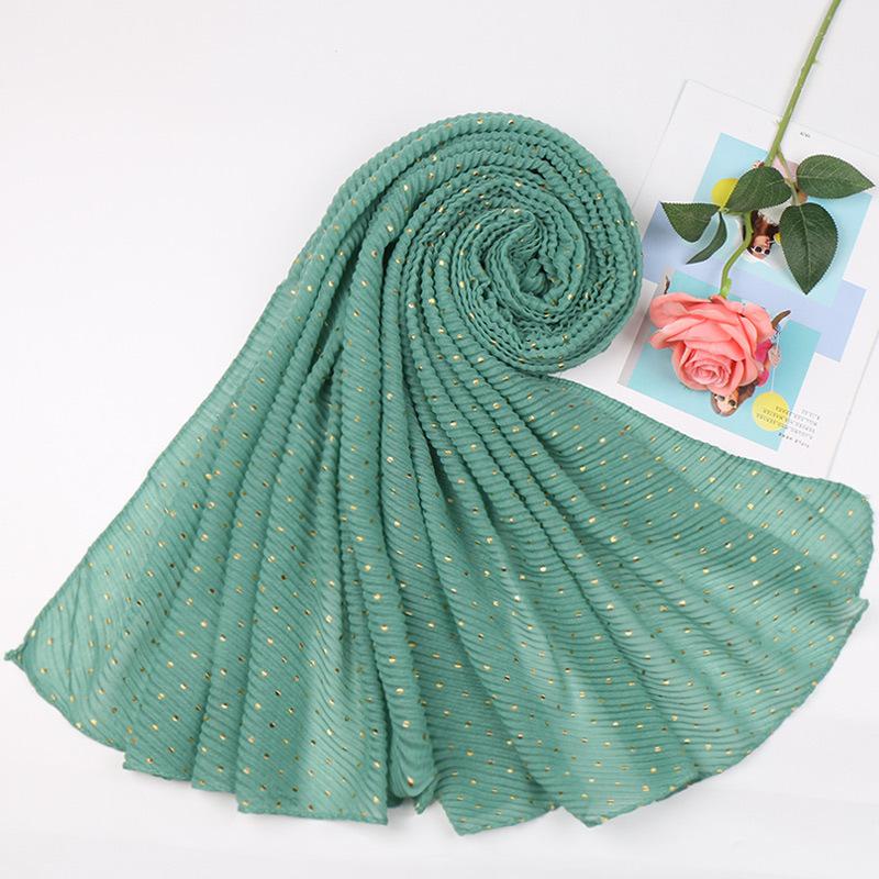 90*200cm muslim crinkle hijab scarf islamic sprinkle gold scarves with hot stamping foulard femme musulman solid shawls