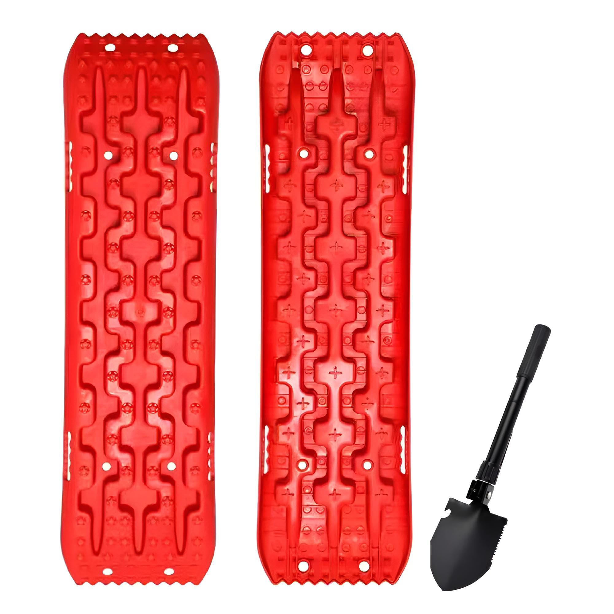 

ZERONOWA Stack Ladder Rescue Board for Car Stuck Off-Road Escape in Sand and Snow (Red)