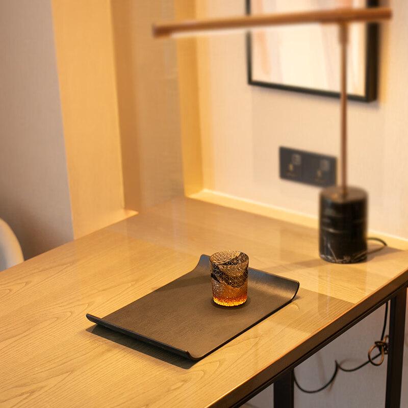 Beiju Lang New Chinese Style Black Wood Grain Rectangular Serving Tray