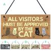 Cat Tags Rectangular Wooden Pet Tag  Accessories Lovely Friendship Animal Sign Plaques Rustic Wall Decor Home Decoration