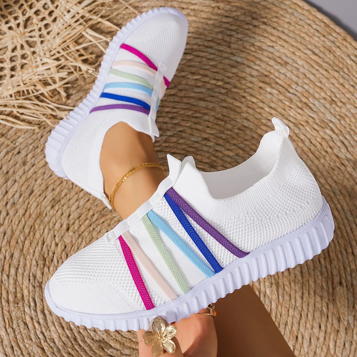 

Women s shoes summer new fly-woven shoes large size casual single shoes light sports shoes 43 білий