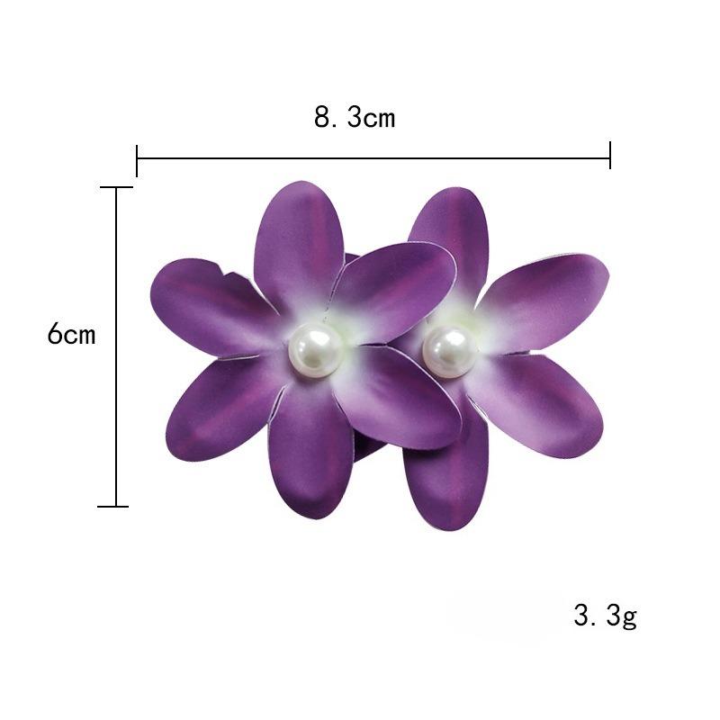 2pcsSweet Orchid Hair Clip Bohemian Style Headwears Seaside Beach Photo Side Clip Atmosphere Hair Clip for Women Sweet Headwear
