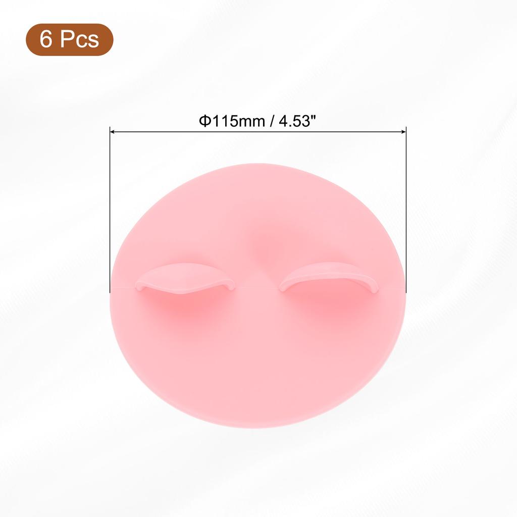 6Pcs Silicone Cup Lids 3.9/4.5 Inch Mug Cover Seal Cat Ear Silicone Cup Covers Airtight Mug Lid Hot Cold Drinks Glass Coffee Cup