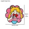 Kawai Sailor Moon Usagi Tsukino Cute Cartoon Metal Badge Moon Hare Brooch Cute Student Bag Accessories Toy Children Halloween