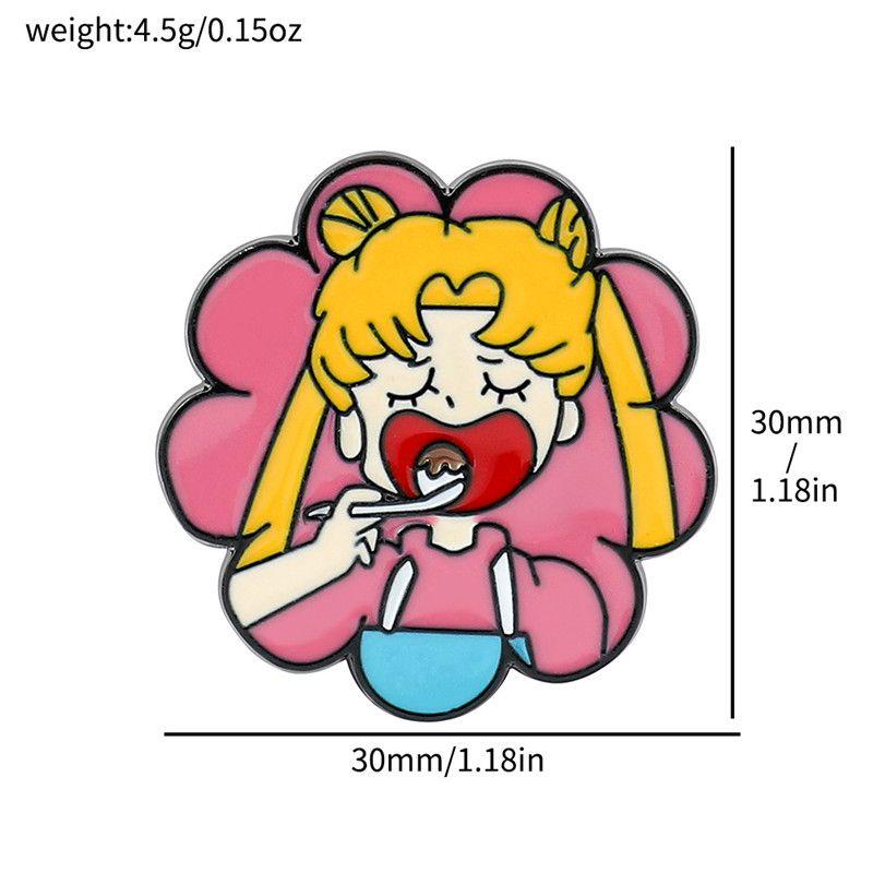 Kawai Sailor Moon Usagi Tsukino Cute Cartoon Metal Badge Moon Hare Brooch Cute Student Bag Accessories Toy Children Halloween