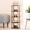 5/6/7/8 Tiers Vertical Shoe Rack Bamboo Narrow Shoe Rack Small Shoe Organizer Space Saving Corner Shoe Shelf Free Standing Shoe Rack