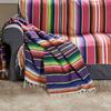 New   8 Color Mexican Stripe Outdoor Cotton Blanket Rainbow Beach Blanket Mattress with Tassel Bed Travel Picnic Rug Sofa Cover