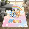 Bluey Family Adventure Customize Text Carpet Suitable for Living Rooms Study room Foyer Kitchen Anti-slip Rug Anime Office Decor