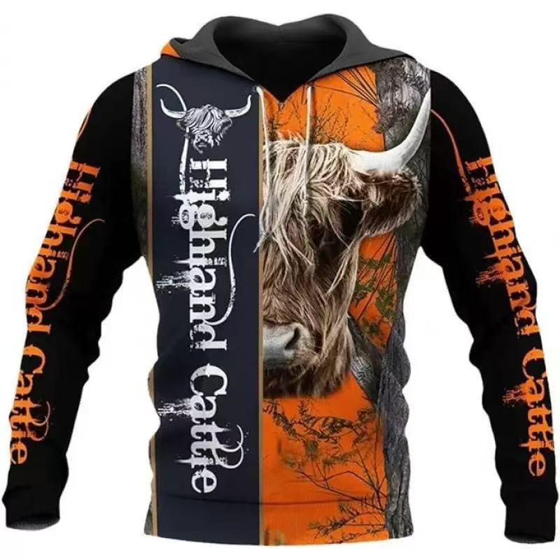 Winter New Sweater European and American Style Lion Animal 3D Three-dimensional Printing Pattern Large Size Loose Sweater