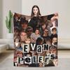 3D Evan Peters Pattern Printed Flannel Blankets Warm Soft Throw Blanket for Outdoor Decorative Bedspread Sofa Bed Cover