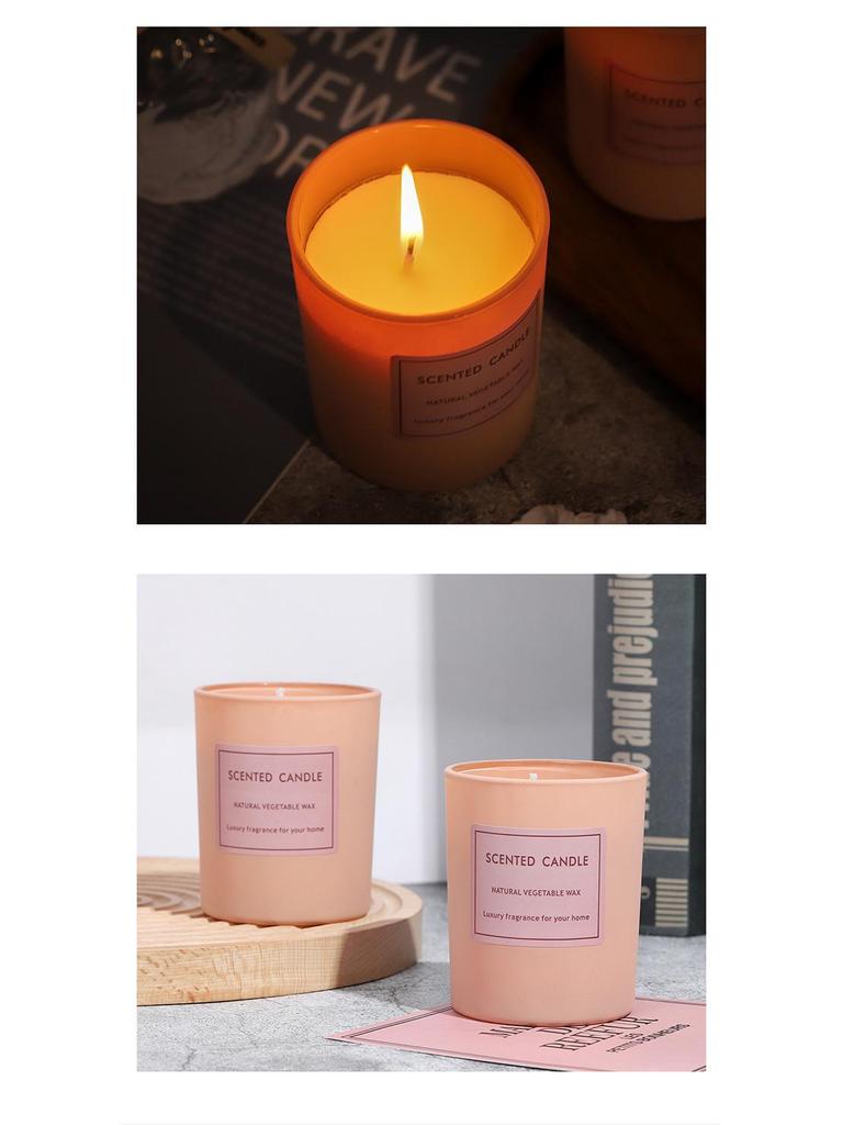 Romantic Pink Glass Scented Candle with Plant Wax - Boxed Souvenir, In Stock
