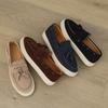 Suede Leather Mens Loafers Fashion Platform Men's Casual Shoes Handmade Male Walking Driving Shoes Moccasins Slip on Flat Shoes