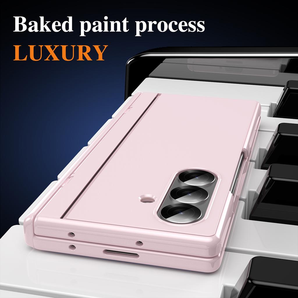 Für Samsung Galaxy Z Fold7 5G PC Handyhülle mit Rückabdeckung, Ständer und gehärteter Glasfolie