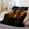 1pc Golden Bee Emblem Blanket Lightweight Flannel Blanket Throw Blanket For Sofa, Bed, Travel, Camping, Livingroom, Office Yy251015175