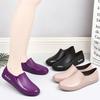 Water shoes women's low-top short tube shallow mouth rain shoes waterproof integrated plus fixed plush non-slip fashionable work rain boots