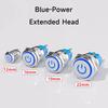 12mm 16mm 19mm 22mm metal push button switch on off power LED light Waterproof Extended circle 3v 6v 12v 24v 110v 220v ip65